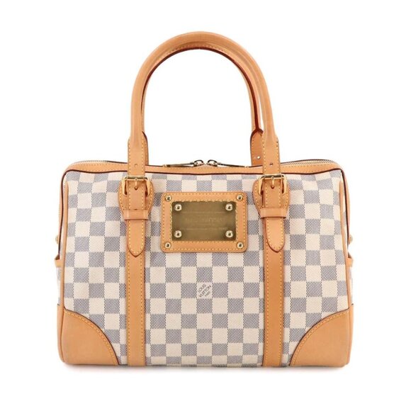 LOUIS VUITTON Damier Azur Berkeley Hand Bag White Gray N52001 90230519 - Picture 1 of 10
